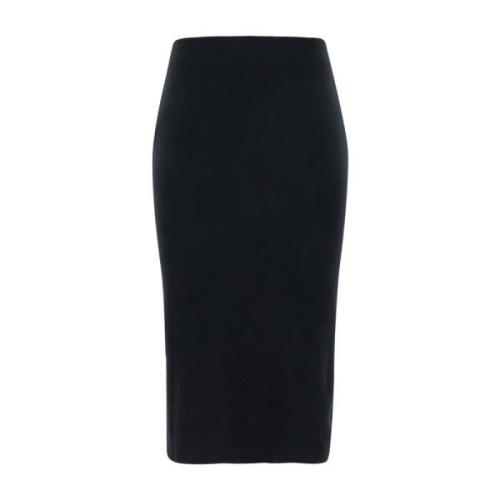 Semicouture Svart Midi Pennkjol Hög Midja Black, Dam