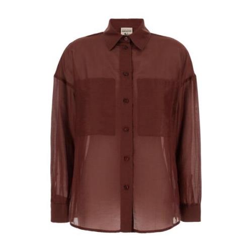 Semicouture Brun Skjorta med Fickor Brown, Dam