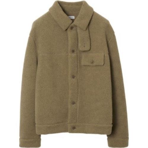 Burberry Beige Fleece Skjorta med Knappstängning Beige, Herr