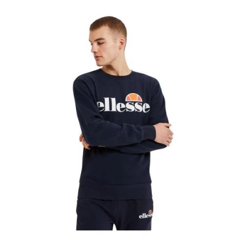 Ellesse Herr Sweatshirt Komfort Fit Ribbad Halsringning Blue, Herr