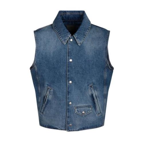 Givenchy Indigo Blue Denim Vest Blue, Herr