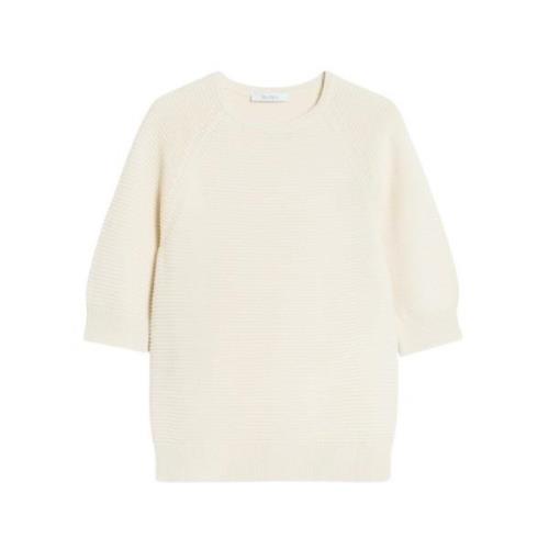 Max Mara Elegant Crewneck Stickat Beige, Dam