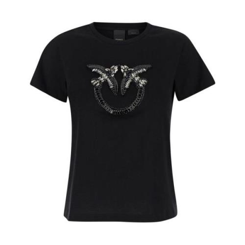 Pinko Svart Quentin T-shirt för Män Black, Dam