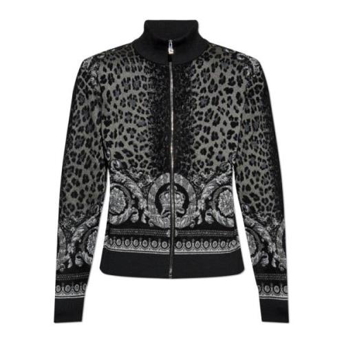 Versace Cardigan med broderat mönster Black, Herr