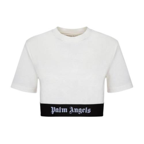 Palm Angels Vit Logo Band T-Shirt White, Dam