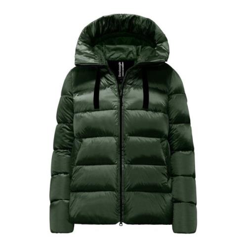 BomBoogie Ljus Nylon Dunjacka med Huva Green, Dam