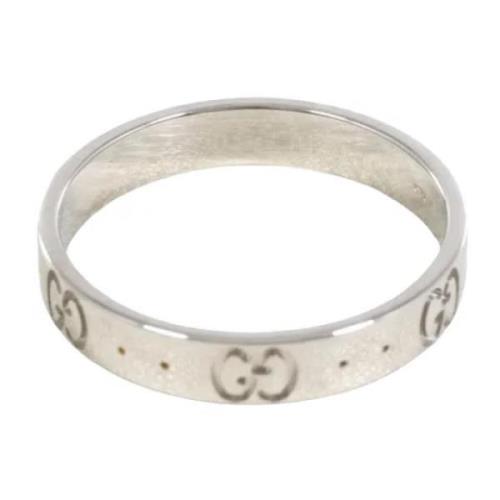 Gucci Vintage Pre-owned Vitt guld ringar Gray, Dam