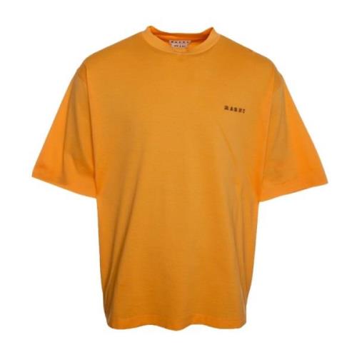 Marni Konstnärligt Tryck Boxy Fit T-shirt Orange, Herr