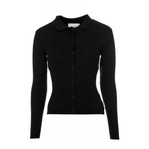 Armedangels Rakstickad Cardigan med Polokrage Black, Dam