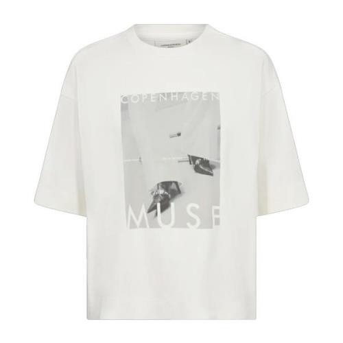 Copenhagen Muse Grafiskt Tryck Oversized T-shirt White, Dam