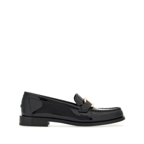 Salvatore Ferragamo Svarta platta skor med Gancini-spänne Black, Dam