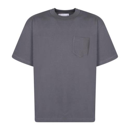 Sacai Grå T-shirt med bröstficka Gray, Herr