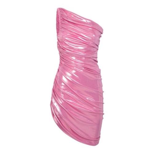 Norma Kamali Rosa Asymmetrisk One Shoulder Klänning Pink, Dam