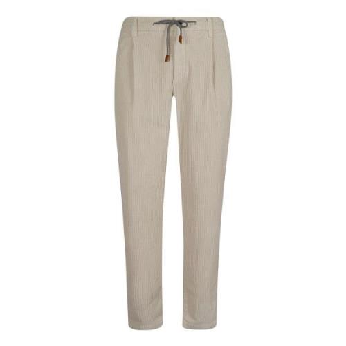 Eleventy Beige Neutral Tone Cotton Trousers Beige, Herr