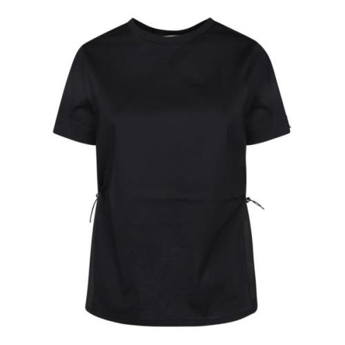 Herno Svart T-shirt med sidodragkedja Black, Dam