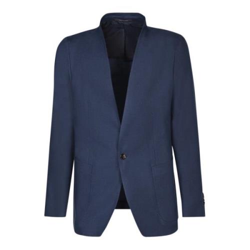 Tagliatore Blå Linne Blazer Elegant Stil Blue, Herr