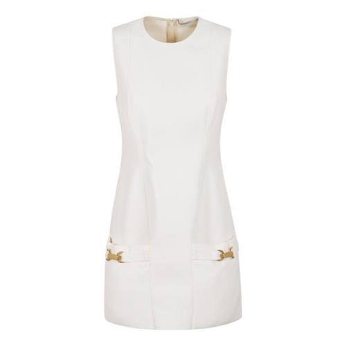 Stella McCartney Vit Elegant Klänning Aw24 White, Dam