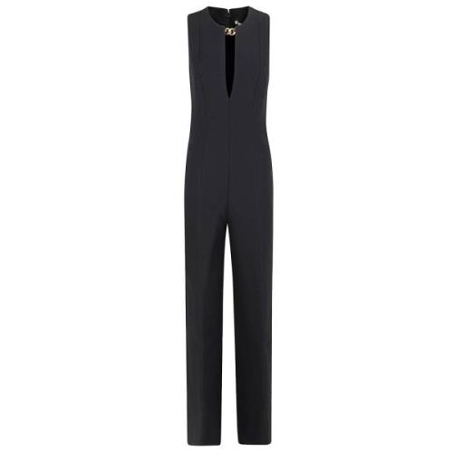 Stella McCartney Svart Jumpsuit Skulpterad Midja V-Hals Black, Dam