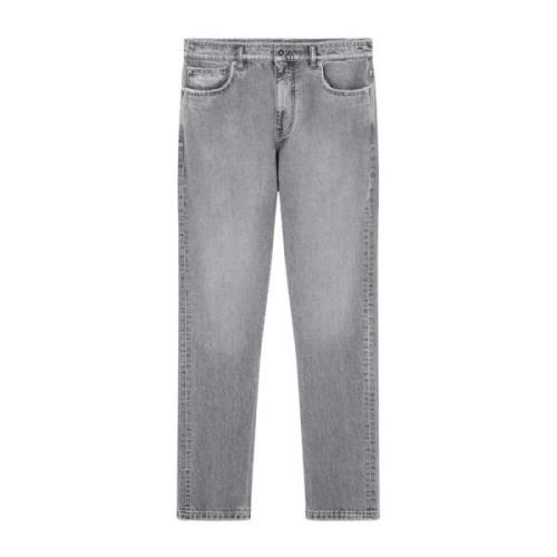 Versace Denim Logo Jeans Frayed Edge Gray, Herr