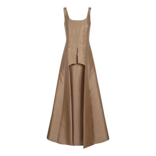 Alberta Ferretti Beige Neutral Klänning Elegant Stil Beige, Dam