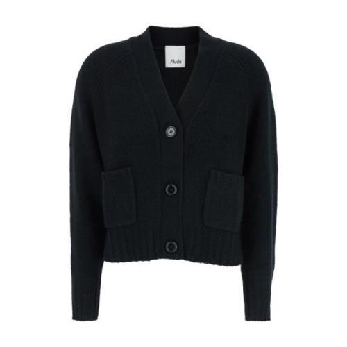 Allude Svart Ull Cashmere Cardigan Sweaters Black, Dam