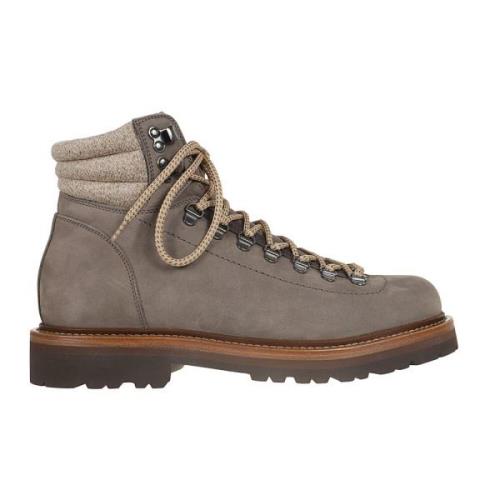 Brunello Cucinelli Bruna Ankelboots med Corduroy Detalj Brown, Herr