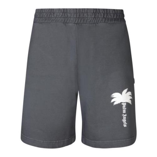 Palm Angels Grå Shorts Elastisk Midja Fickor Gray, Herr