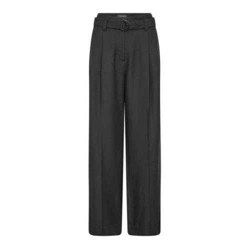 MOS Mosh Elegant Wide Leg Trousers with Belt Gray, Dam