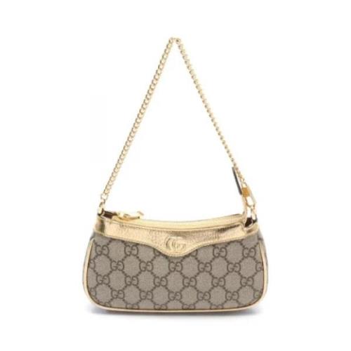 Gucci Vintage Pre-owned Canvas axelremsvskor Beige, Dam