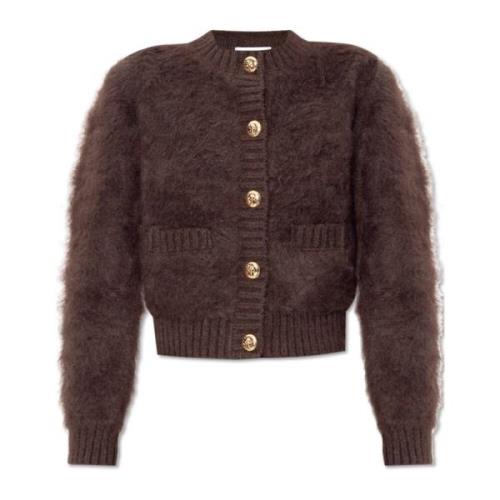 Alexander McQueen Cardigan med logotyp Brown, Dam