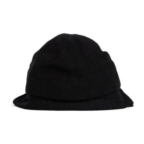 Ziggy Chen Svart Cashmere Linne Twill Rund Hatt Black, Herr