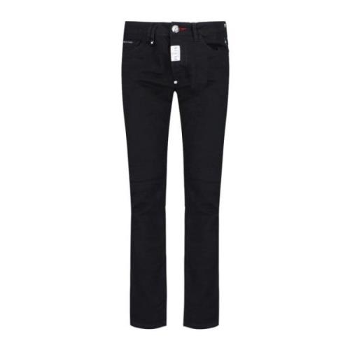 Philipp Plein Svarta Jeans för Män Aw23 Black, Herr