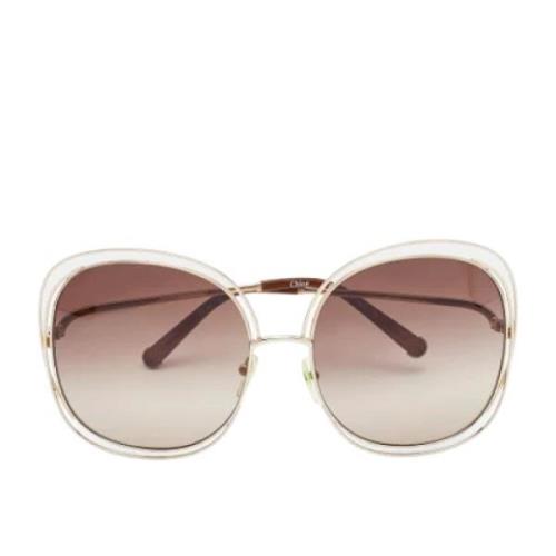 Chloé Pre-owned Pre-owned Acetat solglasgon Brown, Dam