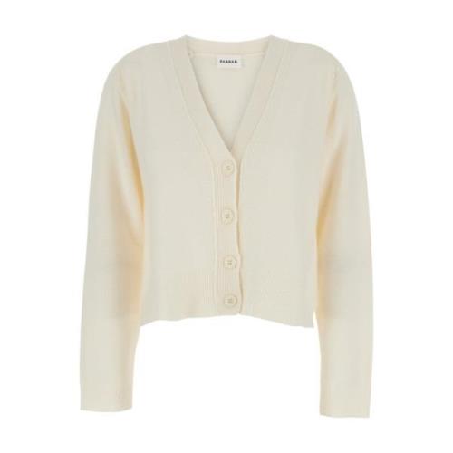 P.a.r.o.s.h. Vit Cardigan Tröja White, Dam