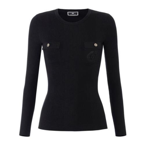 Elisabetta Franchi Stiliga Sweater Modeller Black, Dam