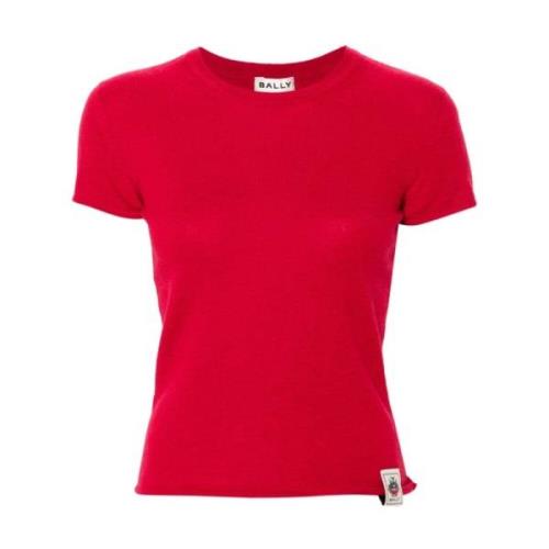 Bally Röd Cashmere Stickad Crew Neck Tröja Red, Dam