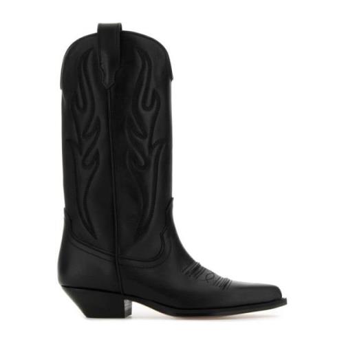 Sonora Svarta Läder Santa Fe Cowboy Boots Black, Dam