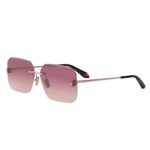 Bvlgari Roséguld solglasögon med bordeaux linser Pink, Unisex