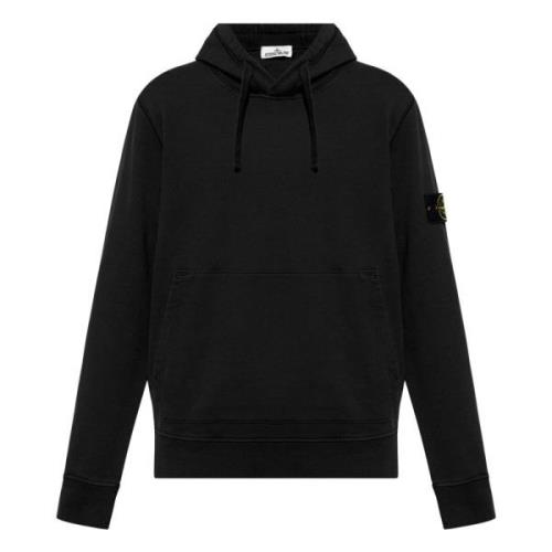 Stone Island Ekologisk Bomull Huvtröja Black, Herr