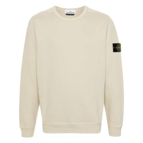 Stone Island Ekologisk Bomull Crewneck Sweatshirt White, Herr