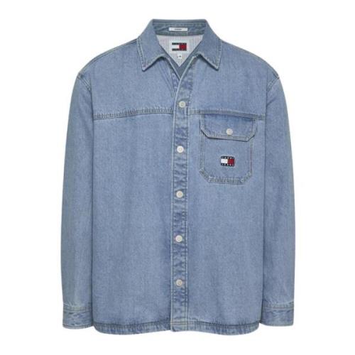 Tommy Hilfiger Denim Skjorta Retro Stil Blue, Herr