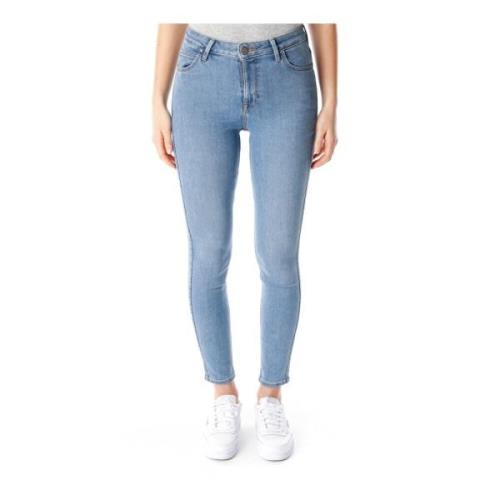 Lee Hög Midja Skinny Fit Jeans Blue, Dam