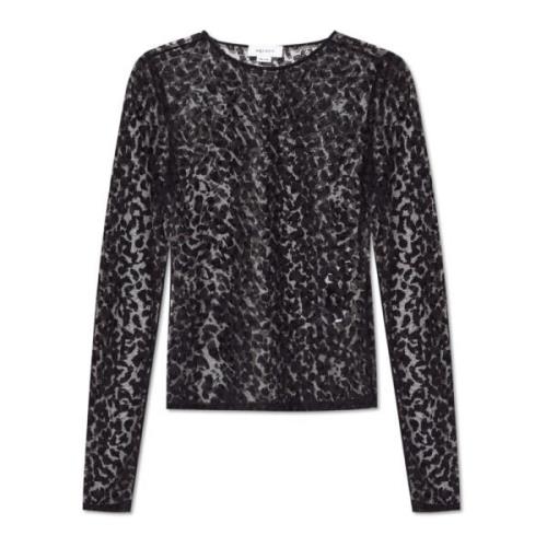 Alexander McQueen Genomskinlig topp Black, Dam