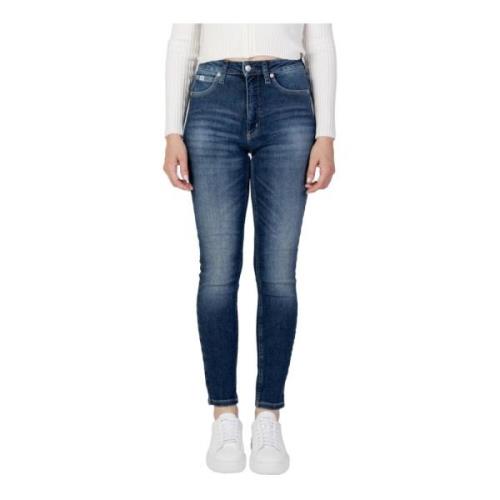 Calvin Klein Jeans Blå Dragkedja Knapp Jeans Dam Blue, Dam