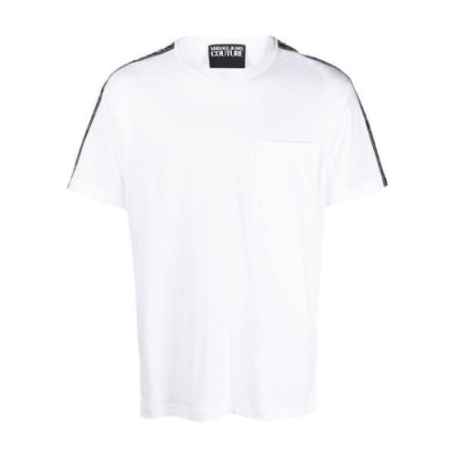 Versace Jeans Couture Logo-Tape T-shirt för Män White, Herr