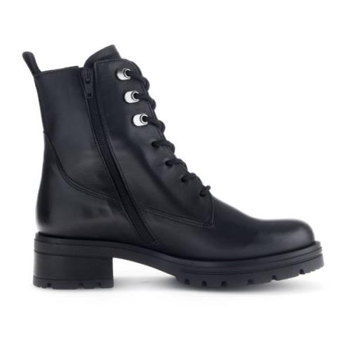 Gabor Elegant Läder Ankelboot - Svart Black, Dam