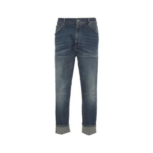 Dondup Upprullade muddar Löst passande Jeans Blue, Herr