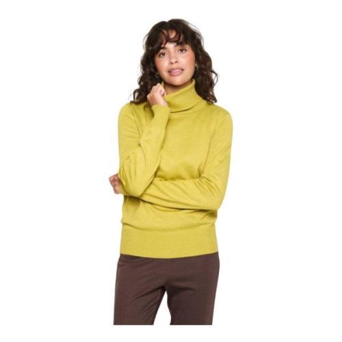 Saint Tropez Guld Rollneck Tröja Bränd Melange Yellow, Dam