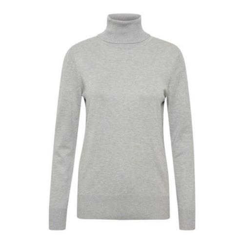 Saint Tropez Pärlgrå Rollneck Sweater Gray, Dam