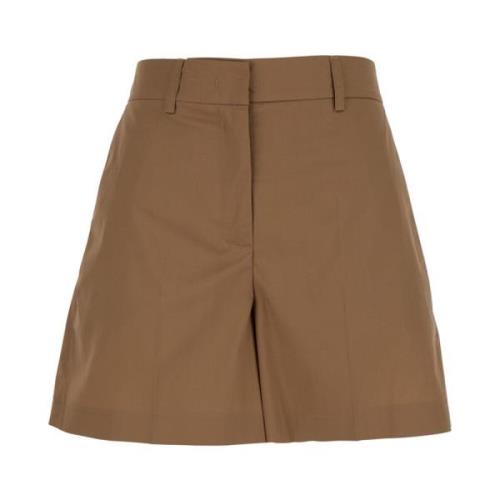 Plain Units Beige Bomulls Shorts Brown, Dam